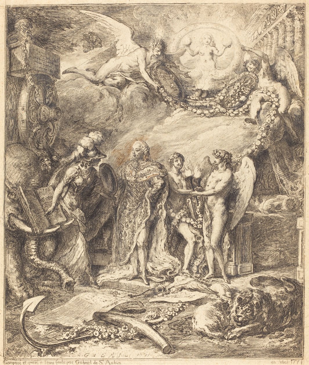 Allegory on the Marriage of the Count of Provence by Gabriel Jacques de Saint Aubin