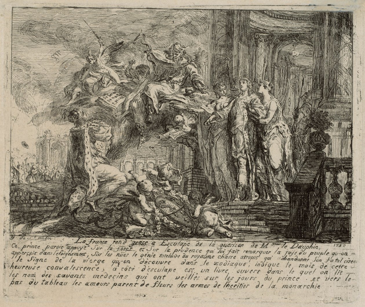 Allegory on the Convalescence of the Dauphin by Gabriel Jacques de Saint Aubin