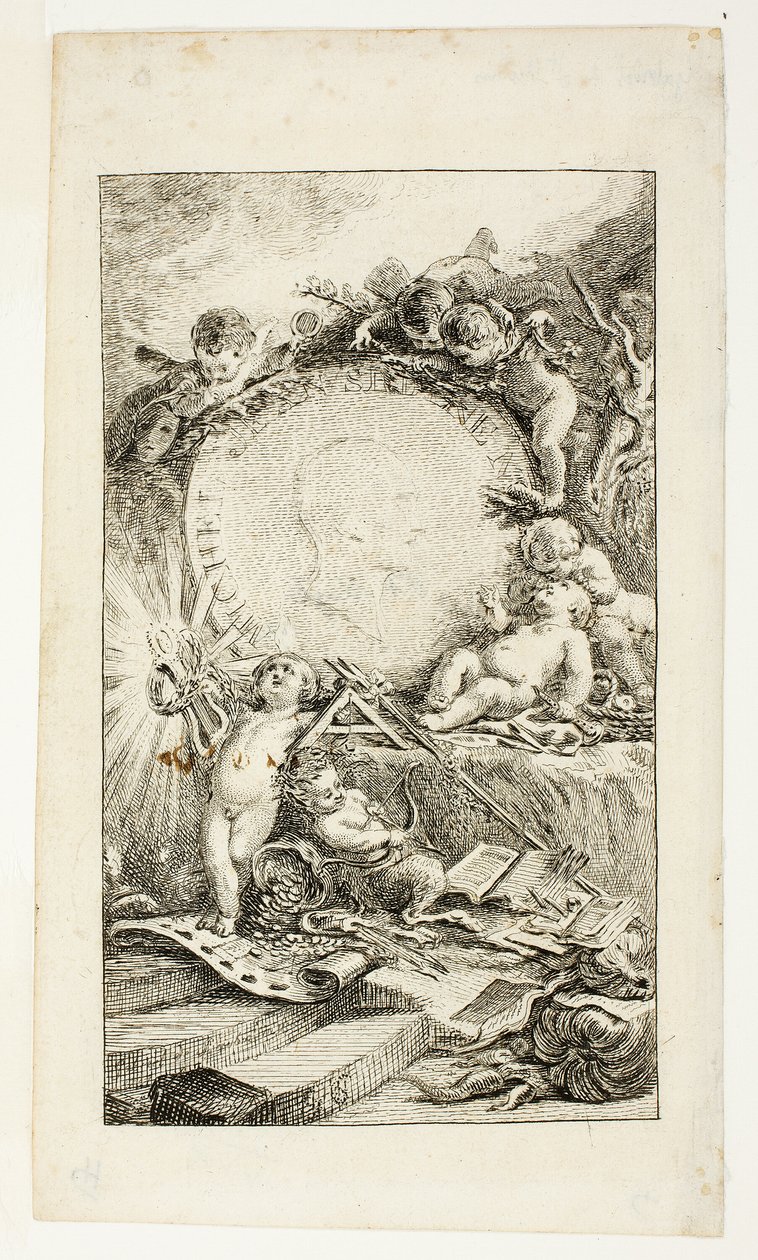 Frontispiece, plate one from Recueil de Poésies de Sedaine by Gabriel Jacques de Saint Aubin