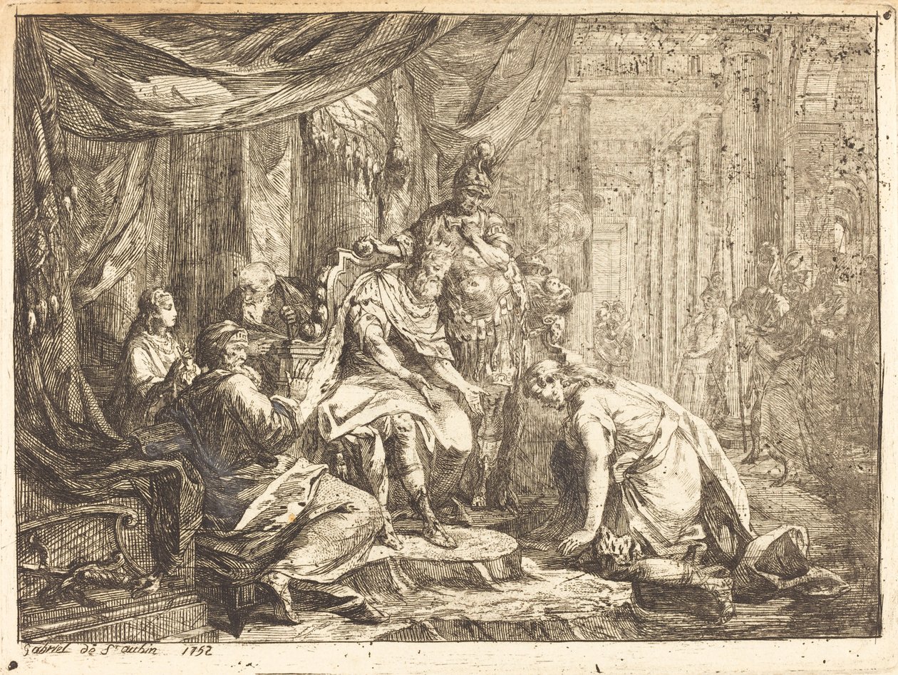 Reconciliation of Absalom and David by Gabriel Jacques de Saint Aubin