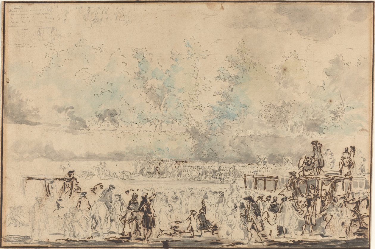 Royal Review of the Troops by Gabriel Jacques de Saint Aubin