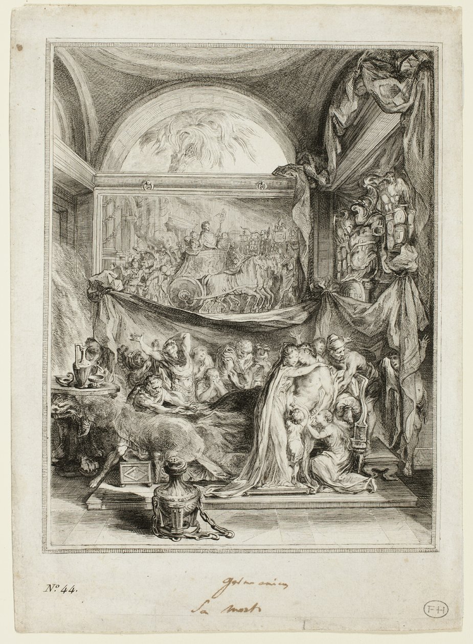The Death of Germanicus, from the Spectacle of Roman History by Gabriel Jacques de Saint Aubin