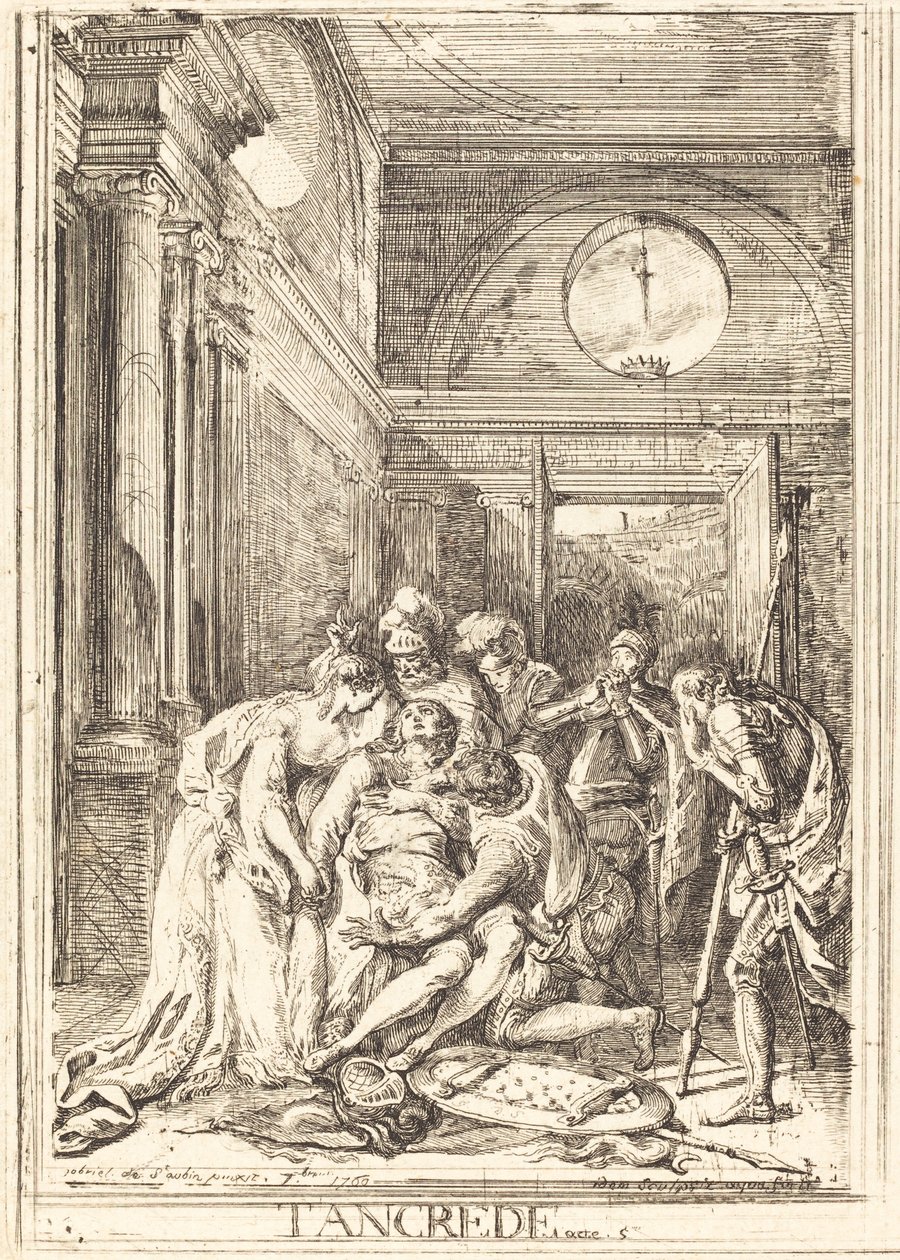 The Death of Tancred by Gabriel Jacques de Saint Aubin