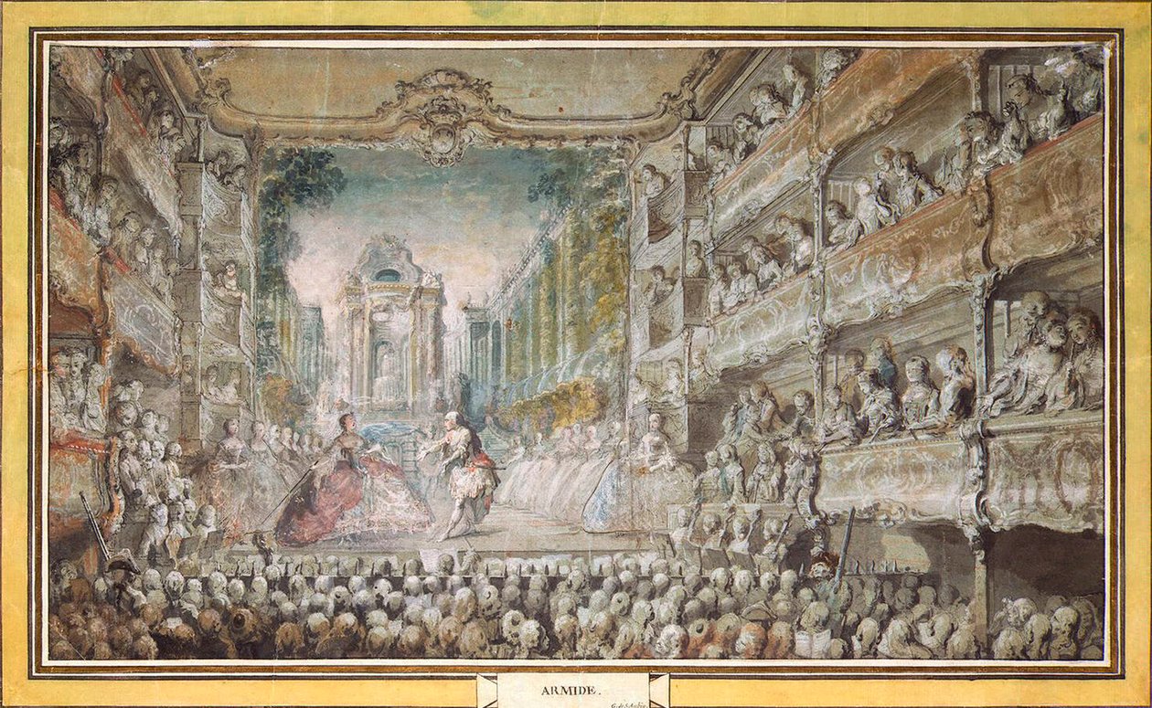 The Performance of Armida in the Old Auditorium of the Opera House by Gabriel Jacques de Saint Aubin