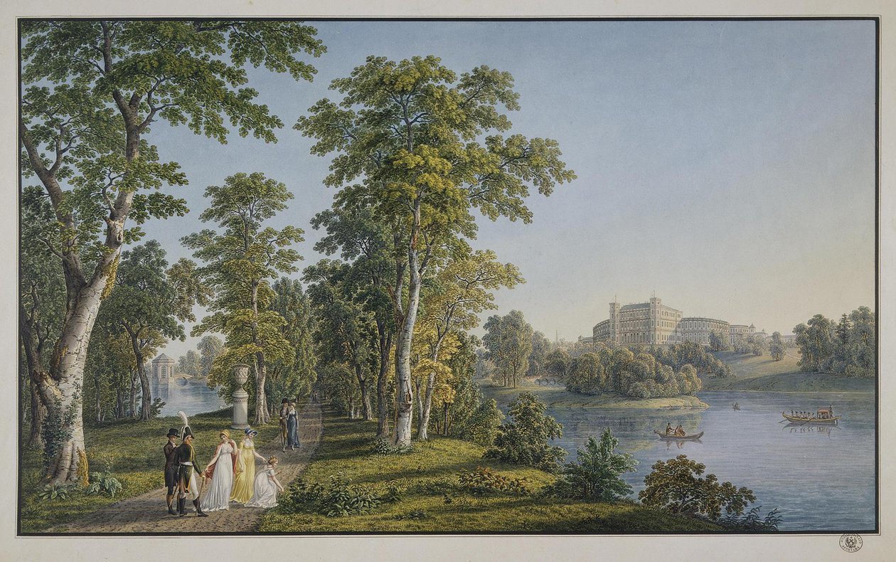 View of the Palace in Gatchina from the Park by Gabriel Ludwig Lory the Elder