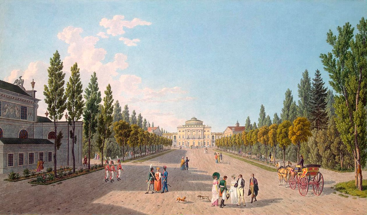 View of the Pavlovsk Palace from the Park by Gabriel Ludwig Lory the Elder