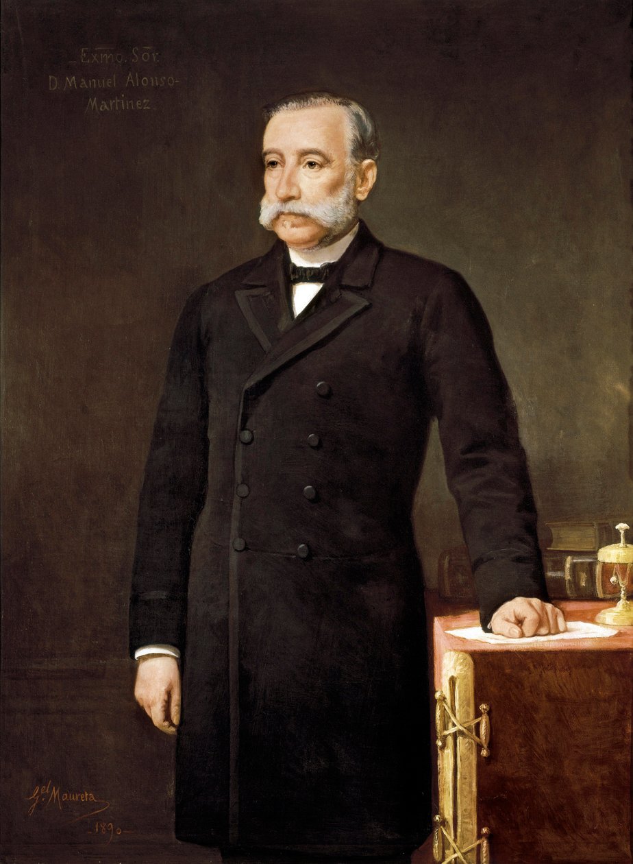 Portrait of Manuel Alonso Martinez (1827-1891), Spanish lawyer and politician member of the Liberal Union Party Madrid, Congress of Deputies. Painting by Gabriel Maureta (19th century) by Gabriel Maureta Aracil