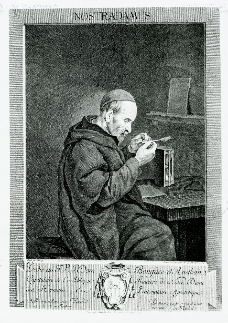 Portrait of Michel Nostradamus Engraved by Christian von Mechel by Gabriel Metsu