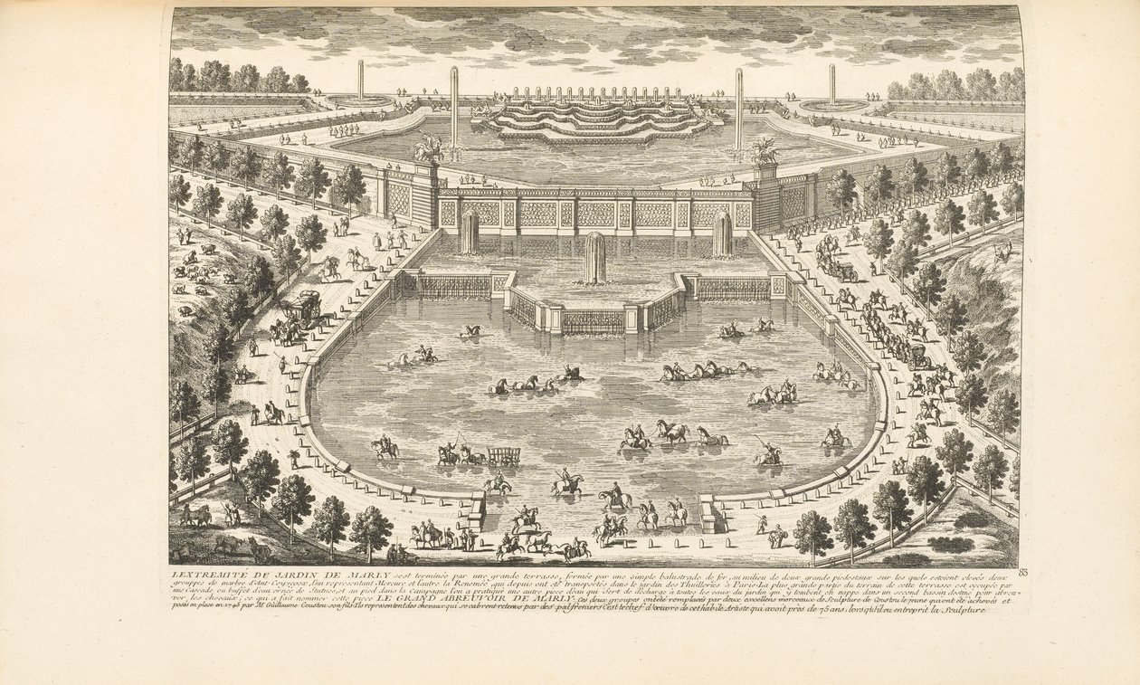 The Extremity of the Garden of Marly, from Les Delices de Versailles et des Maisons Royales by Charles-Antoine Jombert, 1766 by Gabriel Perelle
