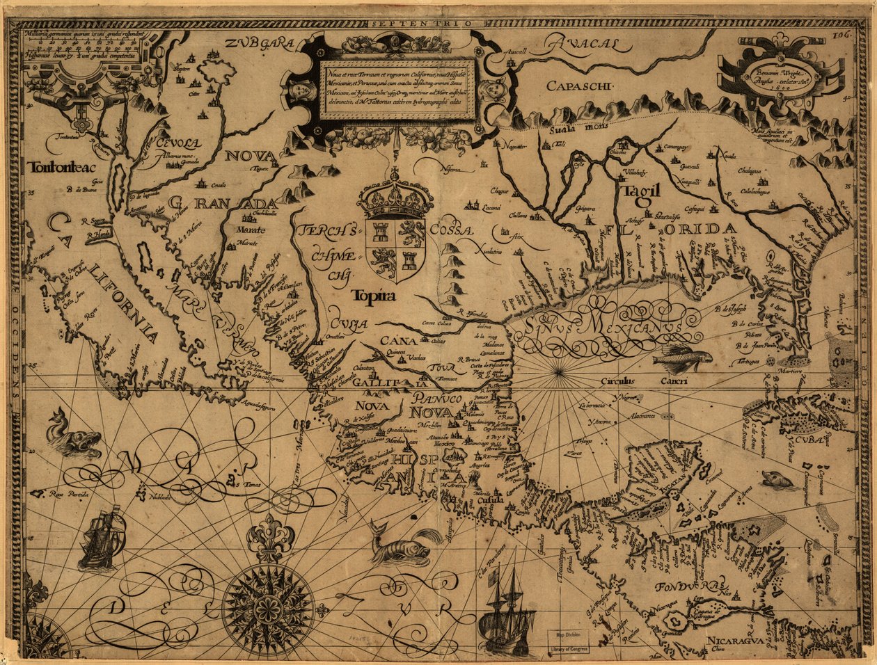 New and Accurate Map of the Lands and Kingdoms of California, New Spain, Mexico, and Peru by Gabriel Tatton