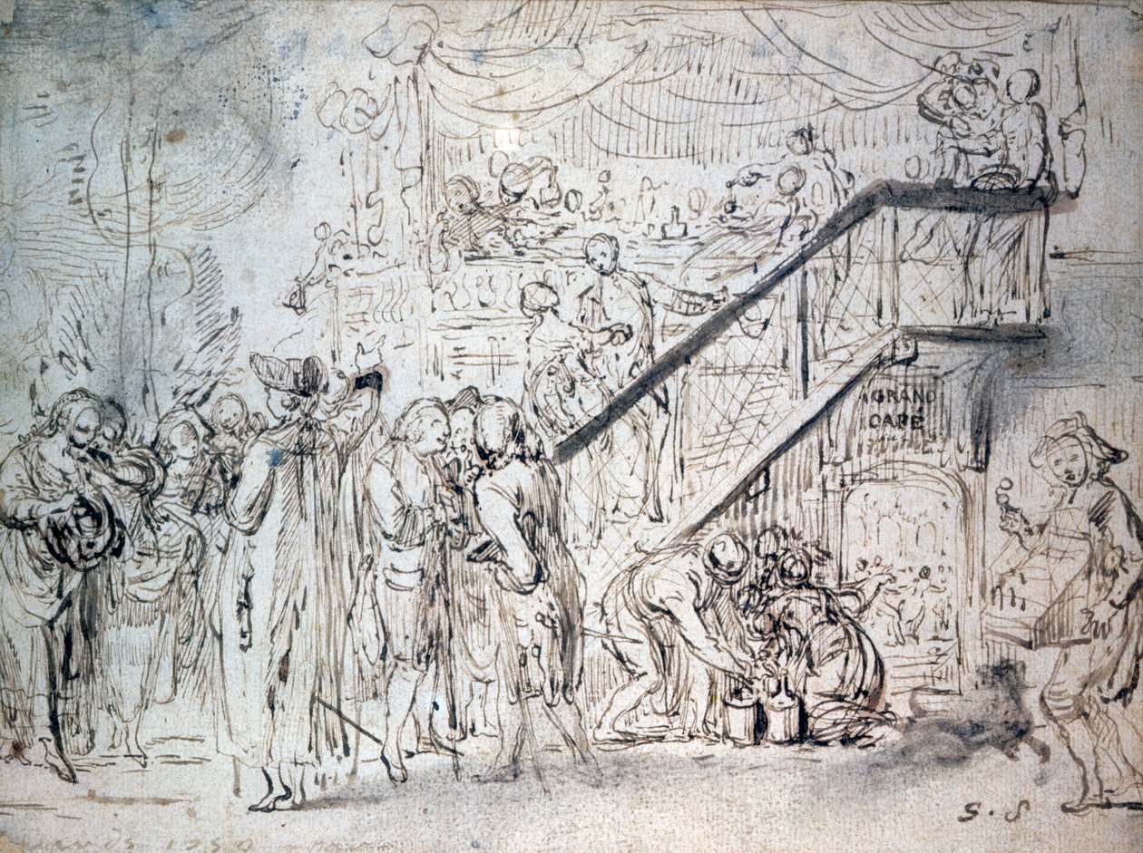 Le Grand Café by Gabriel de Saint Aubin