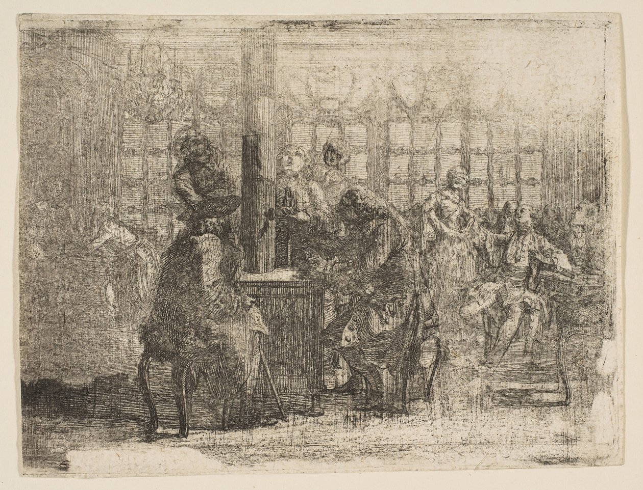 Les Nouvellistes, 1752 by Gabriel de Saint Aubin