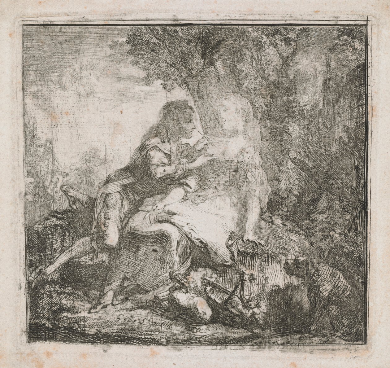 The Two Lovers by Gabriel de Saint Aubin