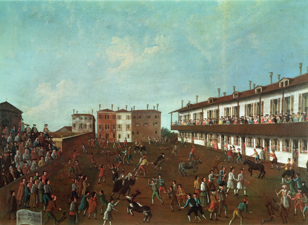 The Bull Race at San Giobbe, Venice by Gabriele Bella