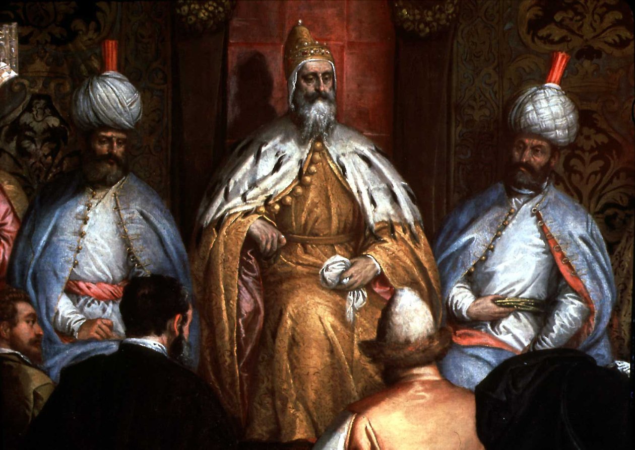 Marino Grimani (1532-1605) receiving the Persian ambassador by Gabriele Caliari