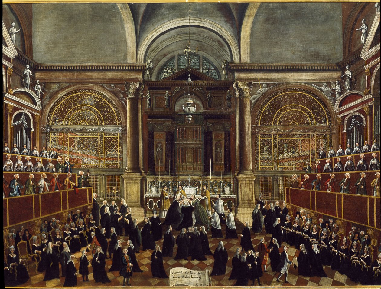 Ceremony of Taking a Dress of a Nun in the Church of San Lorenzo in Venice (Detail) by Gabriele Bella