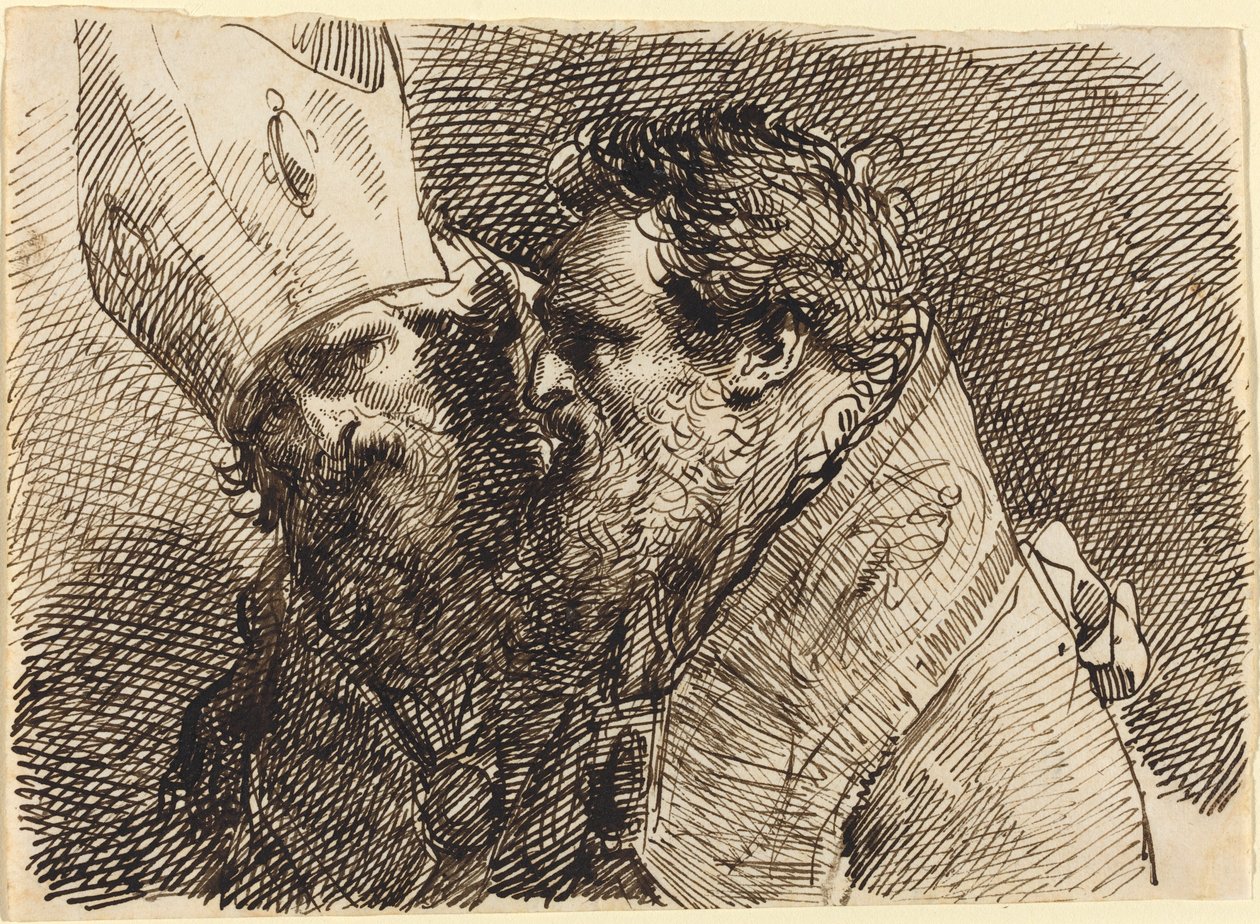 Heads of Two Bishops by Gaetano Gandolfi