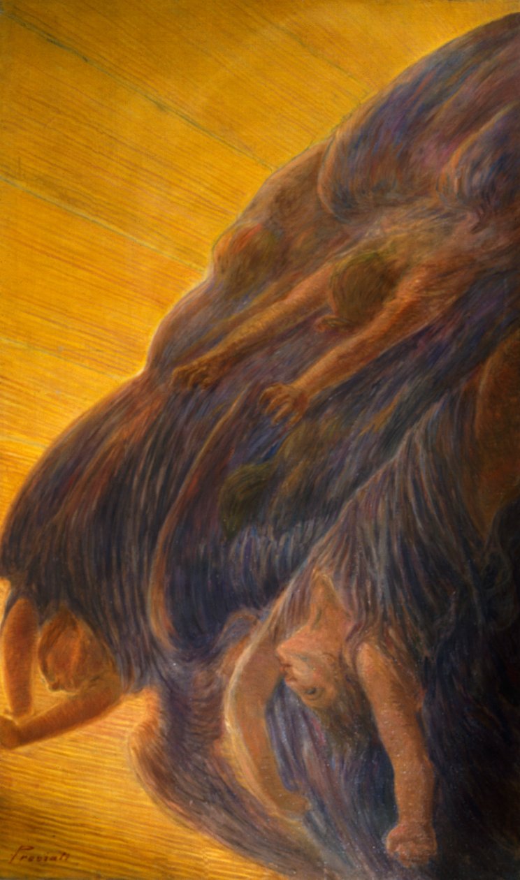 Fall of Angels, Triptych Side Panel by Gaetano Previati