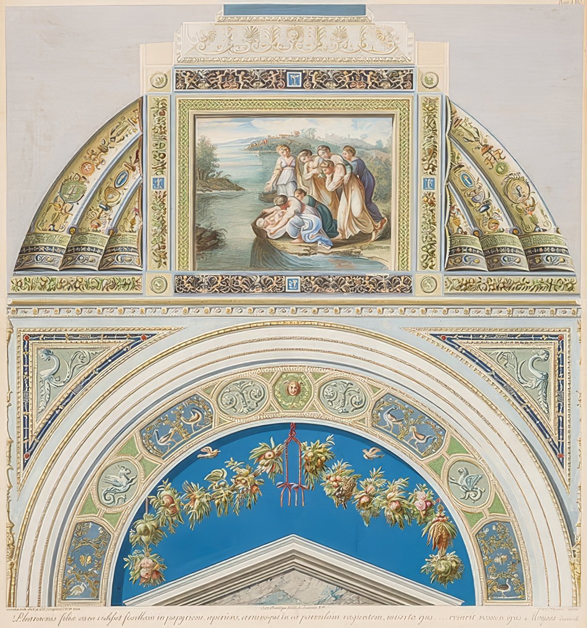 Lunette and Vault Field with Finding of Moses by Gaetano Savorelli
