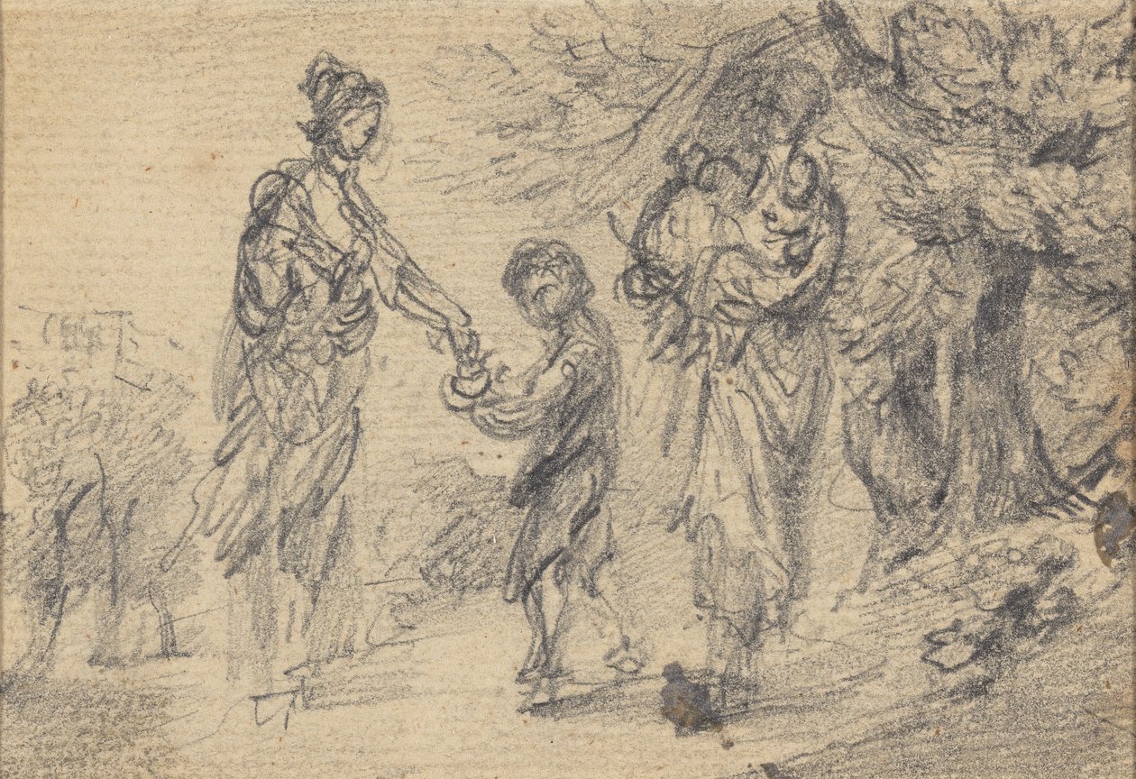 Landscape with Two Women and Child by Gainsborough Dupont