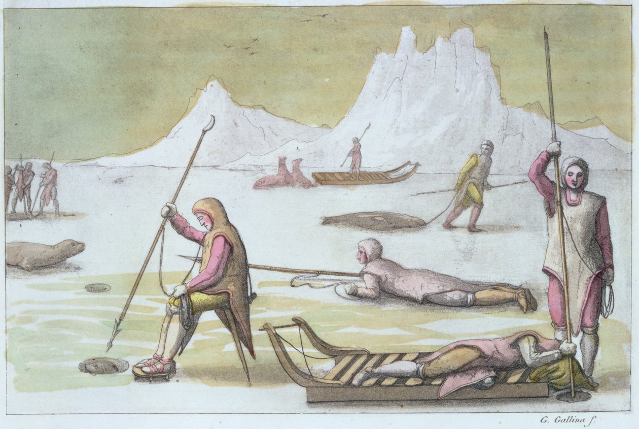 Waiting on the Ice (detail) by Gallo Gallina