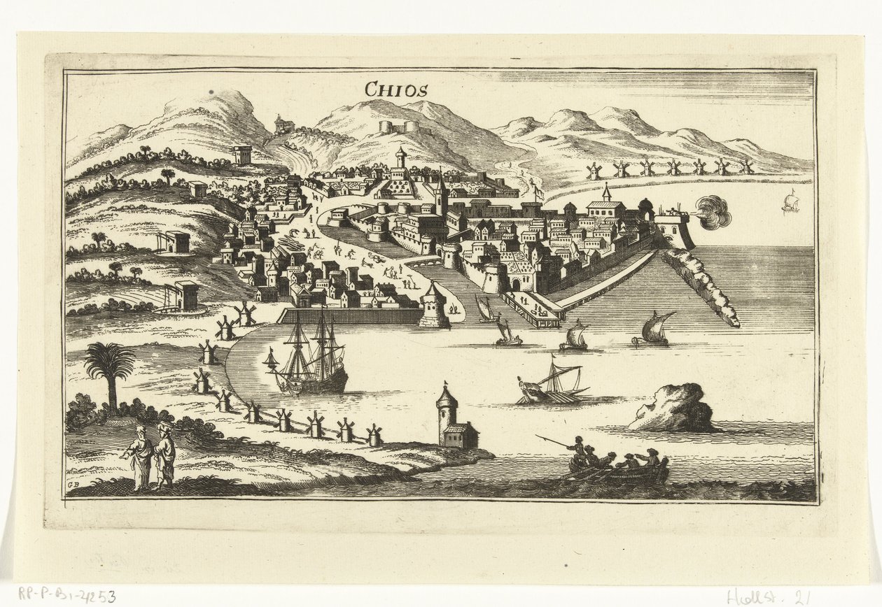 View of Chios by Gaspar Bouttats