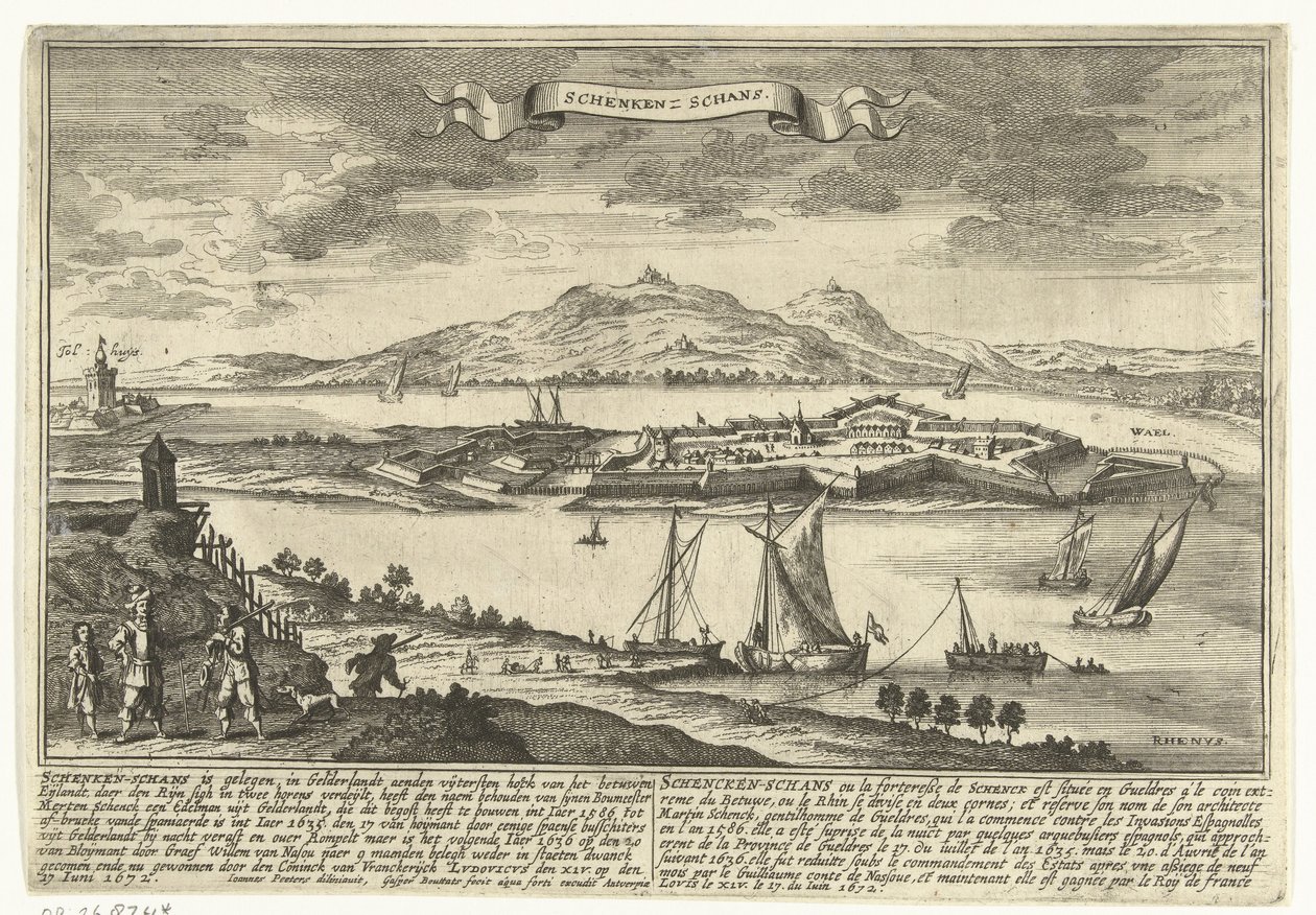 View of Schenkenschans (series title: Cities and Fortifications in the Republic of the Netherlands, Theatre of Cities and Fortresses of the United Netherlands with the Adjacent Places) by Gaspar Bouttats