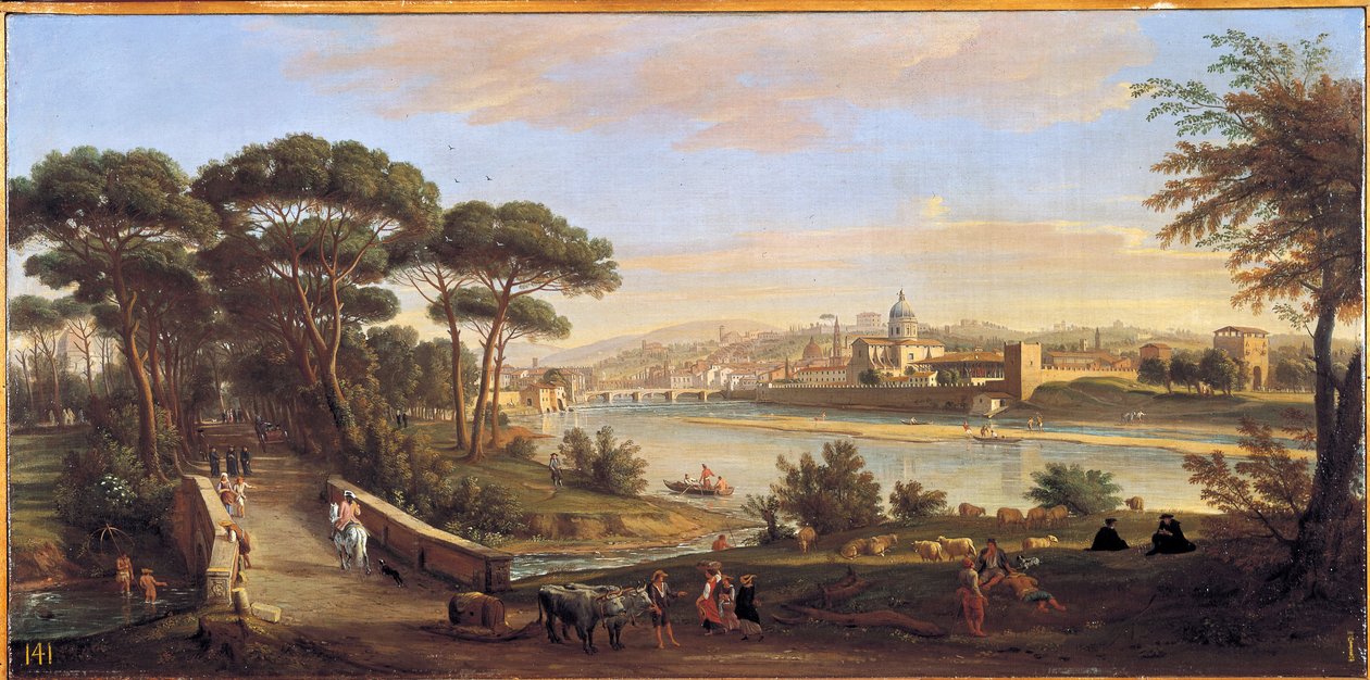 View of the Oltrarno in Florence from the Cascine by Gaspar van (1653-1736) Wittel
