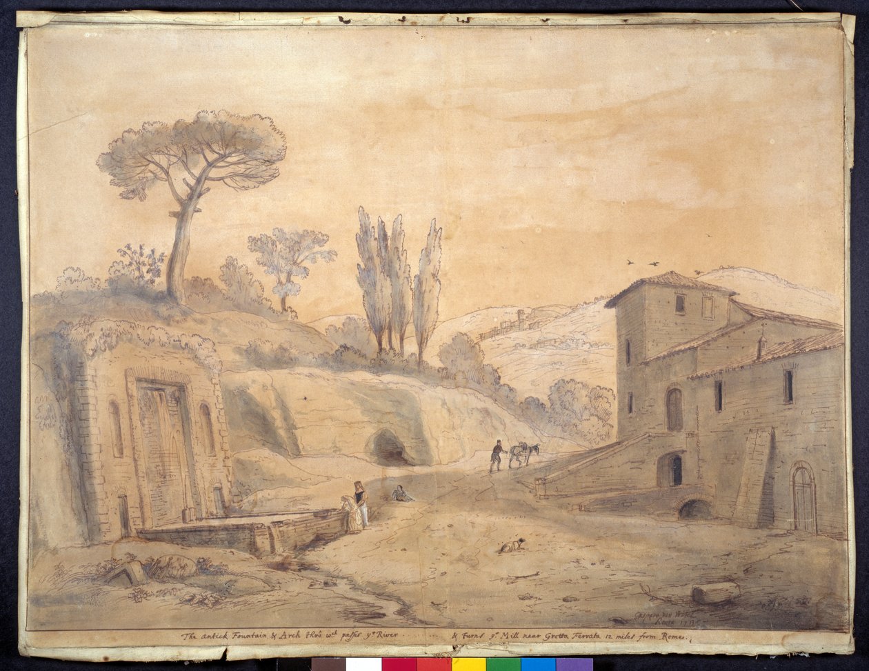 The Antique Fountain and Arch at Grottaferrata, Rome by Gaspar van Wittel