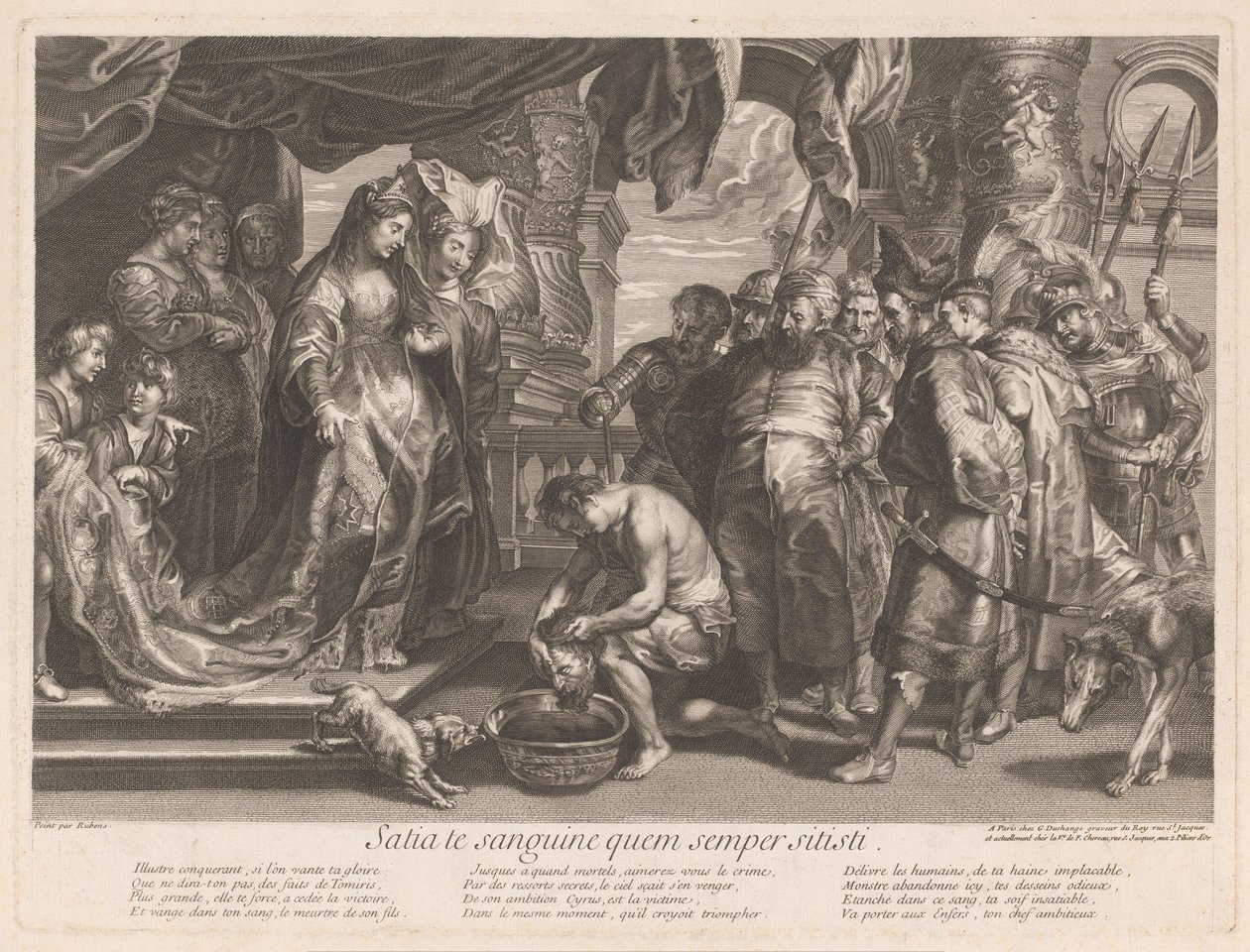 Thomiris Dips the Head of Cyrus in a Bowl of Blood by Gaspard Duchange (attributed to)