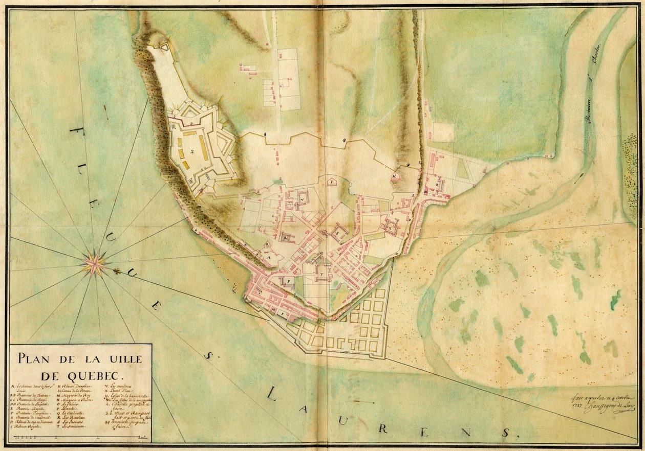 Plan of the City of Quebec, 1727 by Gaspard Joseph Chaussegros de Léry