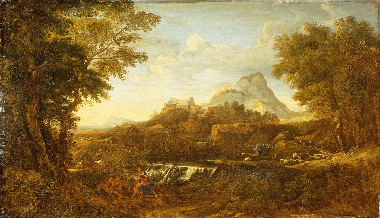 Rinaldo and Armida, Lovers from Gerusalemme Liberata by Gaspard Poussin (school of) Dughet