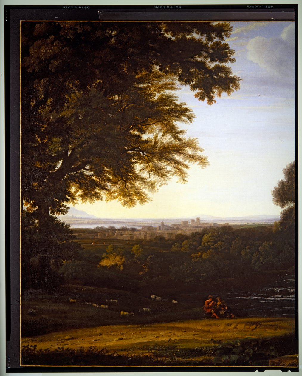 Italian Pastoral Landscape (detail) by Gaspard Poussin Dughet