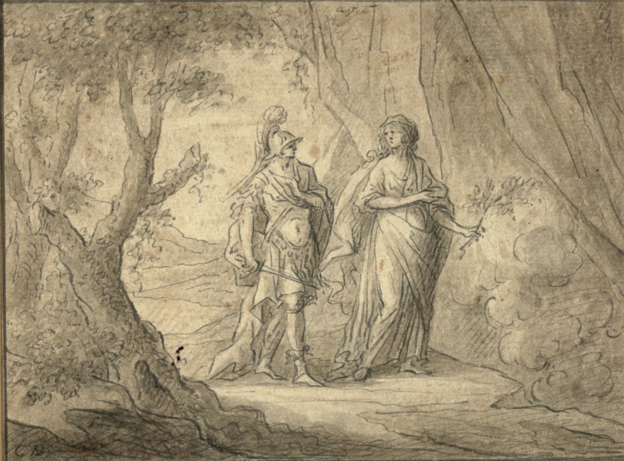 Couple in a forest by Gasparo Diziani