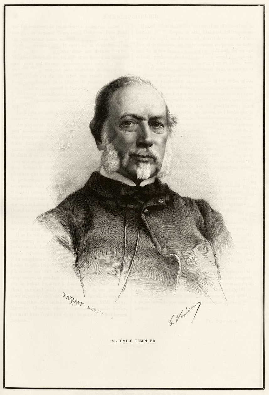 Portrait of Emile Templier (1821-1891), collaborator of Louis Hachette, in charge of the manufacture of the 