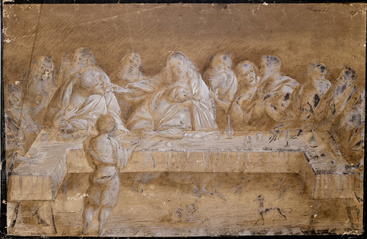 Study for the last supper by Gaudenzio Ferrari