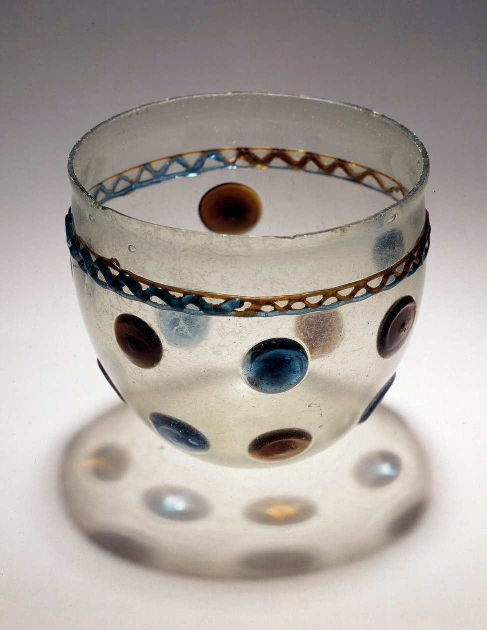 Gaulish Art: Glass Cup with Colored Tablets by Gaulish Gaulish