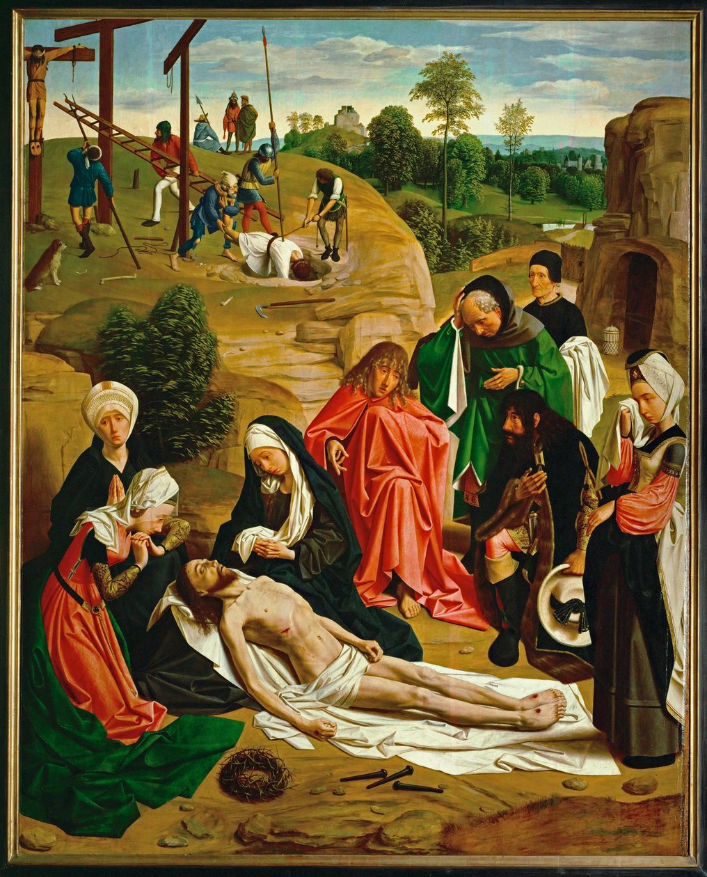 Lamentation, Golgotha in the Background by Geertgen tot Sint Jans