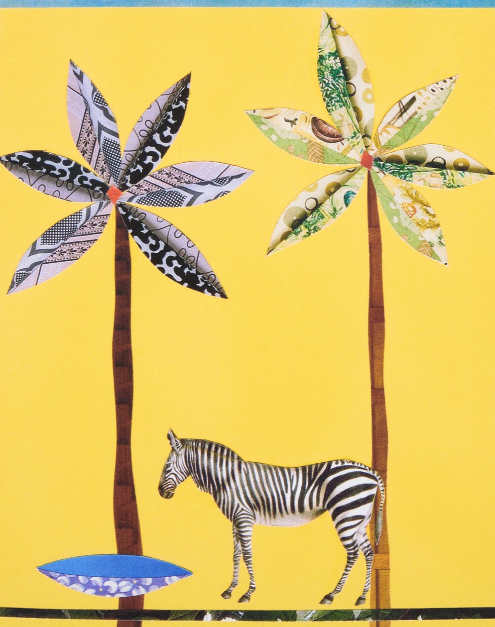 Zebra with Blue Bowl by Genevieve French