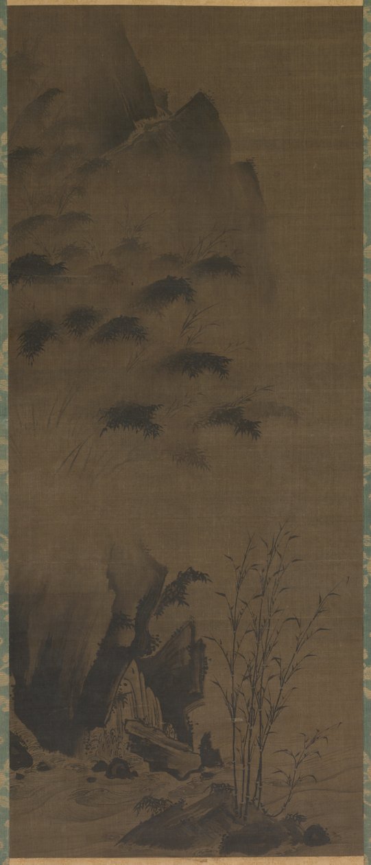 Bamboo in Rain, early 1500s by Genga