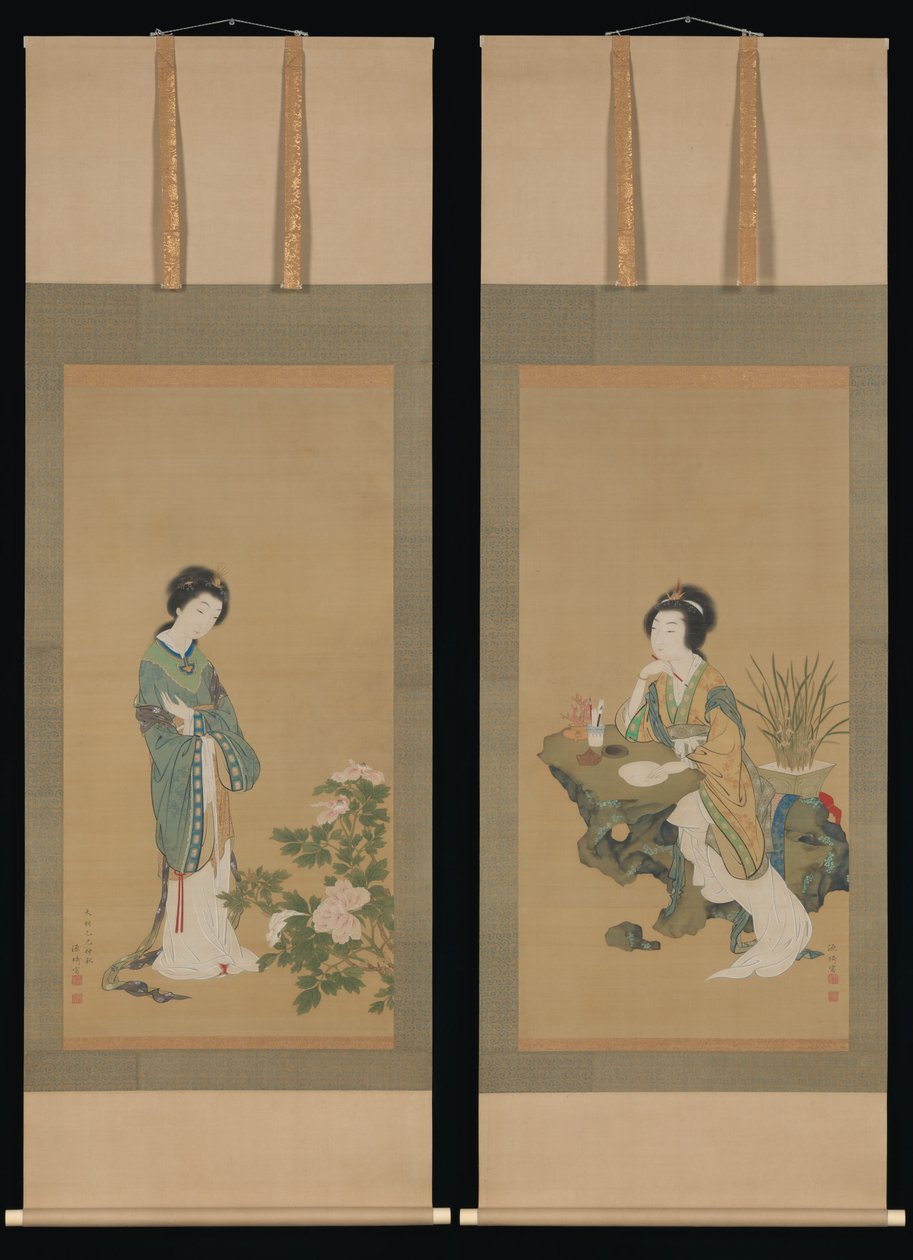 Yanji with Orchids and Yang Guifei with Peonies by Genki