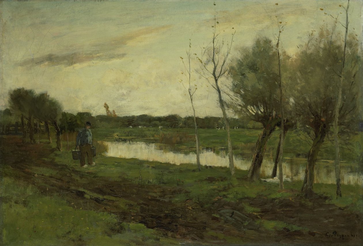 Landscape with a Canal by Geo Poggenbeek
