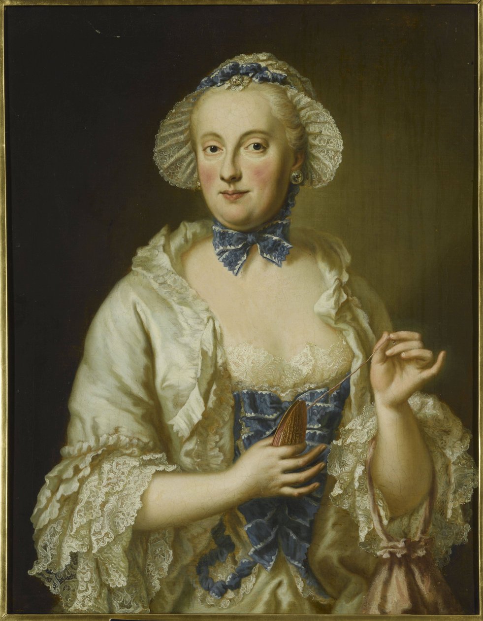 Portrait of Princess Charlotte Amalie of Hesse-Philippsthal (1730-1801) or Maria Anna Sophia of Saxony (1728-1797) by Georg Desmarees