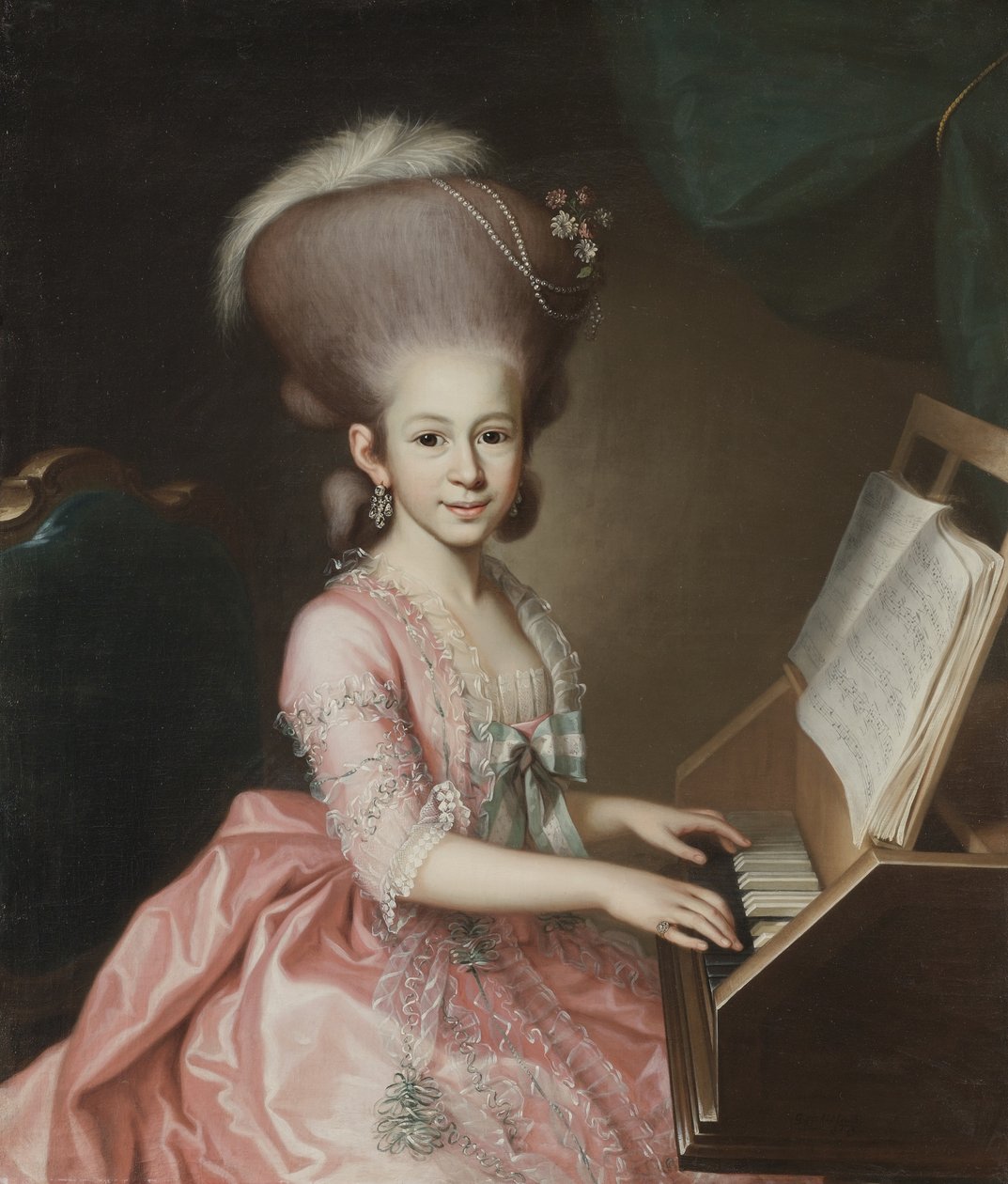 Portrait of a Young Lady at the Clavichord by Georg Anton Abraham Urlaub