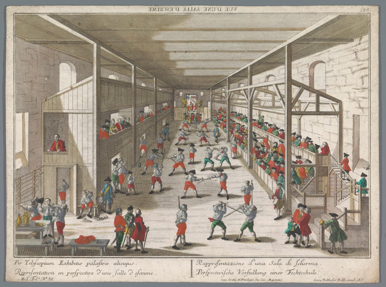 View of a Fencing School by Georg Balthasar Probst