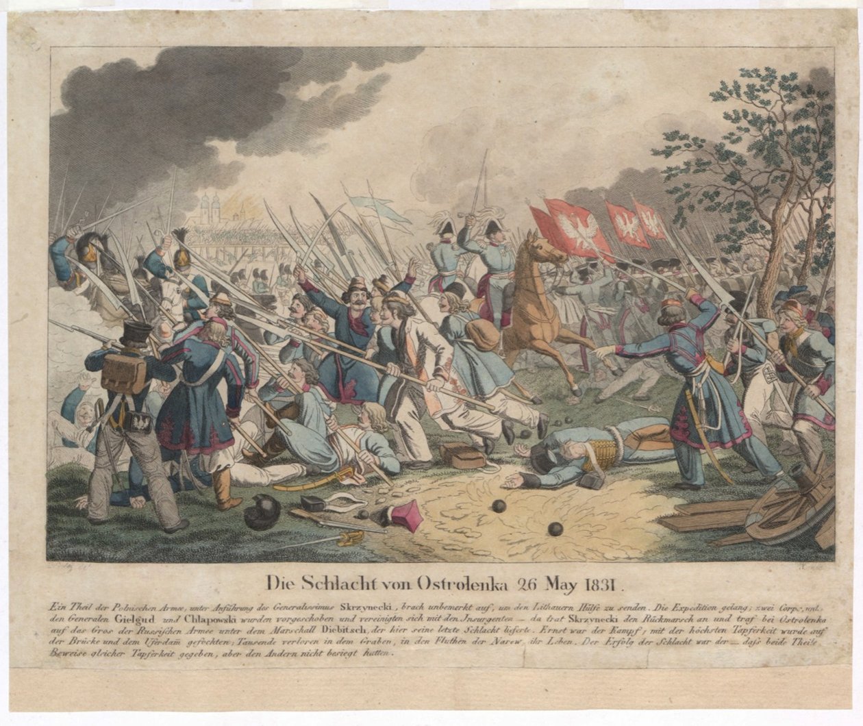 The Battle of Ostroleka on 26 May 1831 by Georg Benedikt Wunder