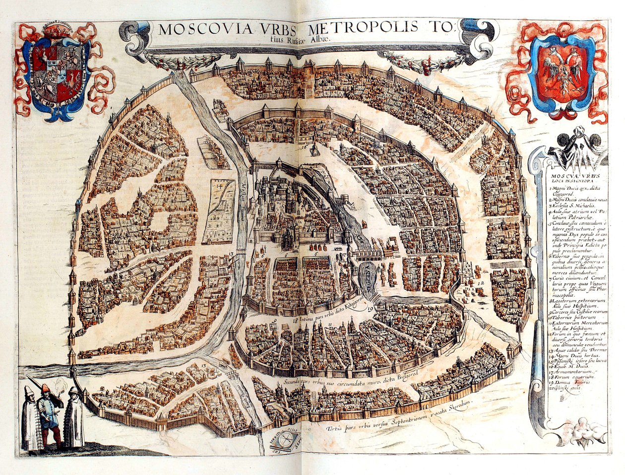 Map of Moscow by Georg Braun und Franz Hogenberg