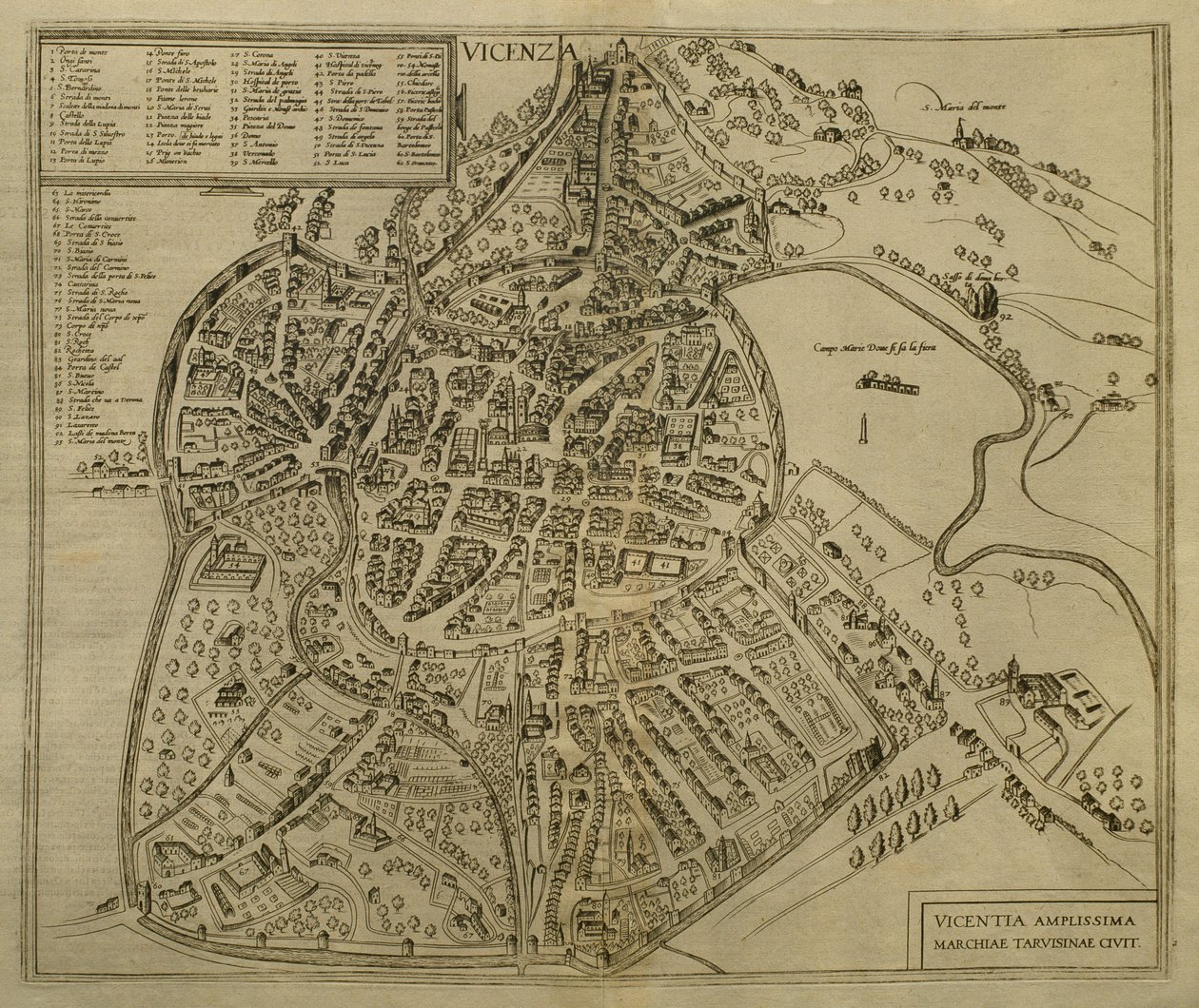 Map of Vicenza, Illustration from 