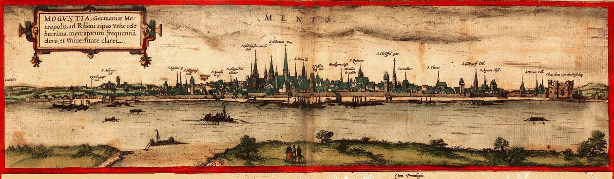 View of Mainz by Georg Braun und Franz Hogenberg