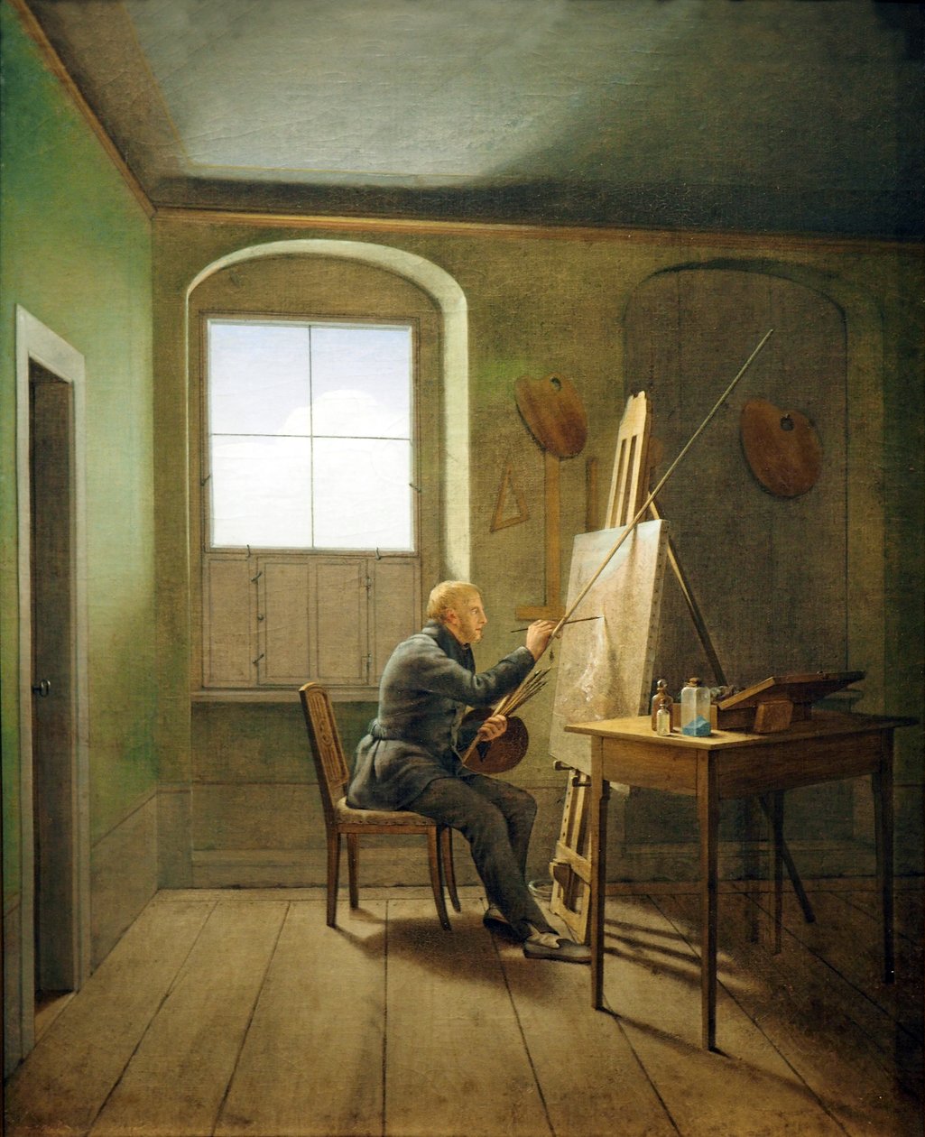 Caspar David Friedrich in His Studio (1811) by Georg Friedrich Kersting